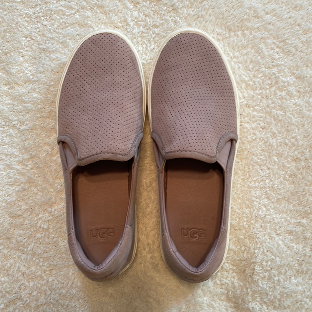 UGG Slip-On Sneakers in Mauve Taupe with White Soles